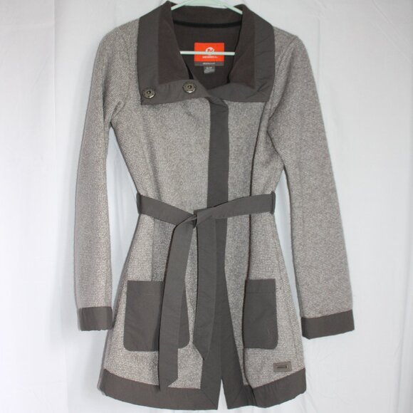 Merrell Gray Talley Swacket Select Regulate Sweater Jacket Belted Coat Small